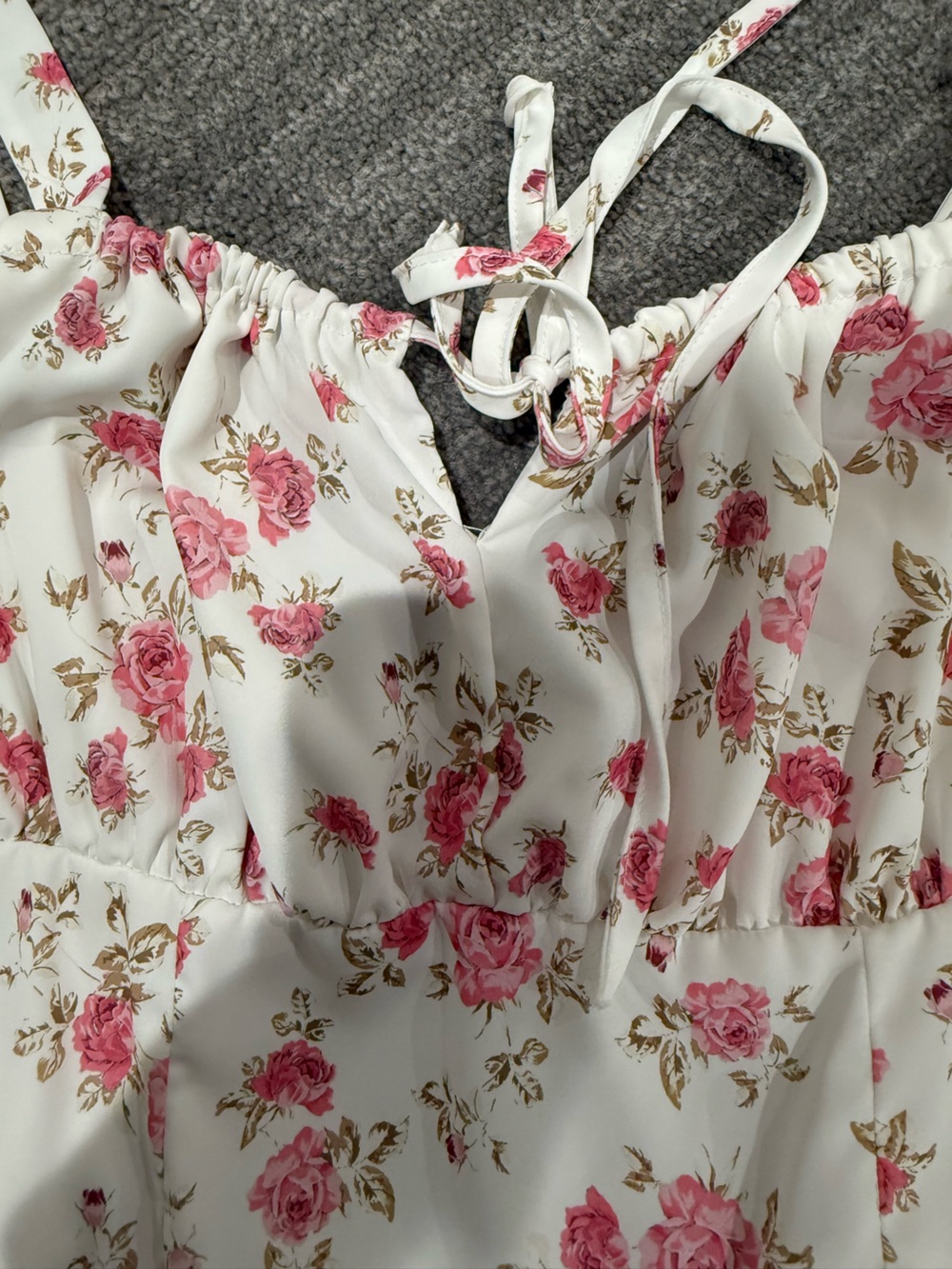 Scarlet Darkness Pink Floral Milkmaid Midi Dress Size Medium NWOT - Picture 5 of 10